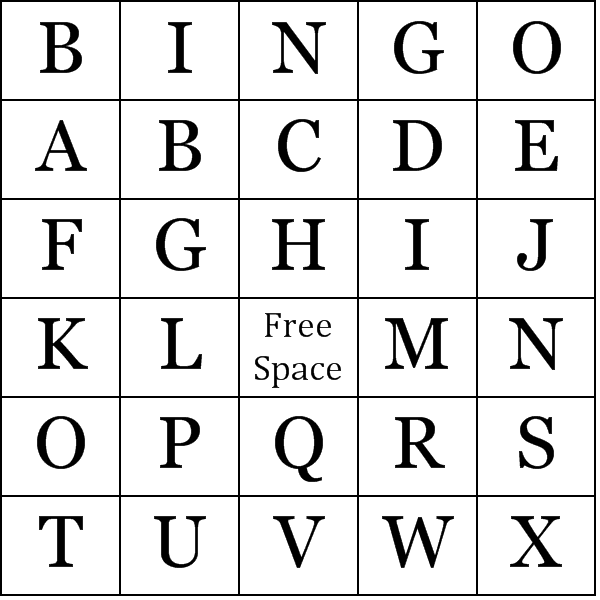 Alphabet Bingo Cards Free Printable