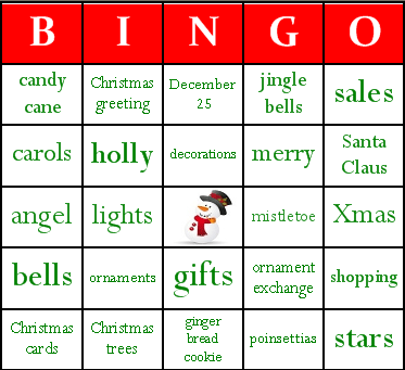 Christmas Bingo Cards