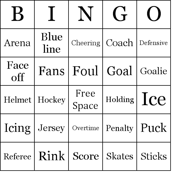 r/hockeyjerseys Bingo Card