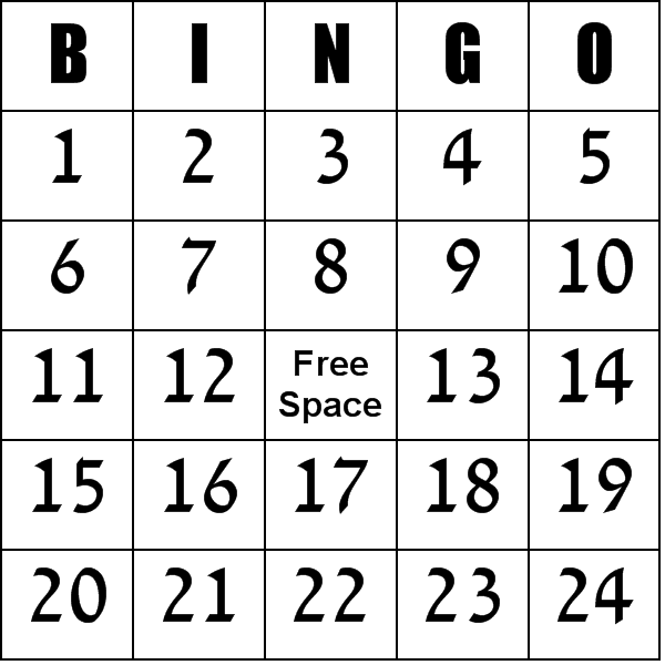Numbers 1 100 Bingo Card Preview