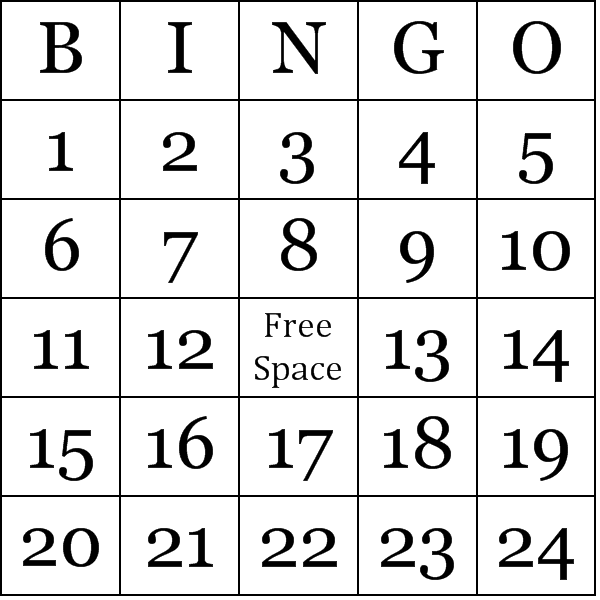Numbers 1 75 Bingo Card Preview