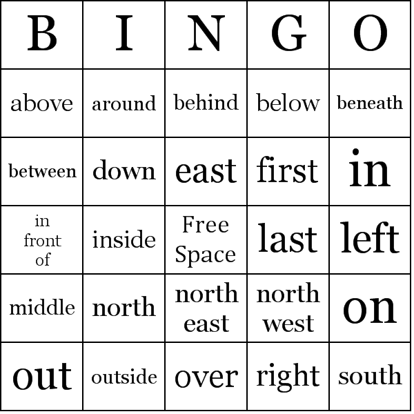 Location Bingo Card Preview